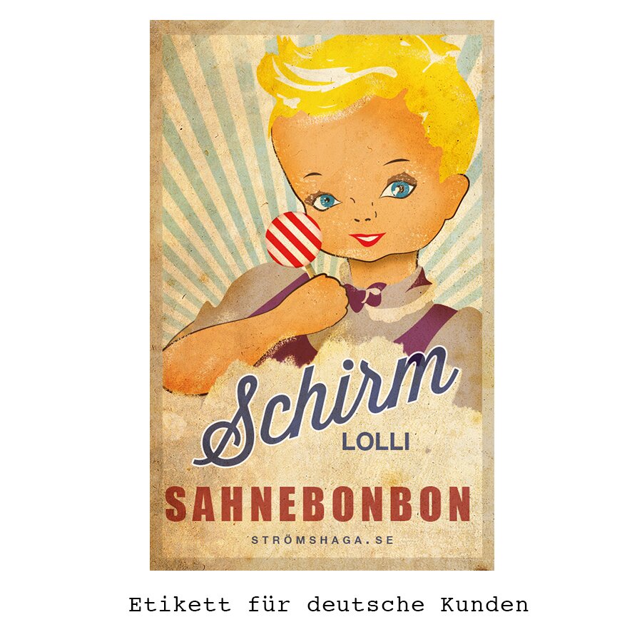 Schirm Lollie Sahnebonbon