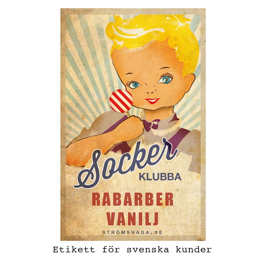 Sockerklubba Rabarber/Vanilj