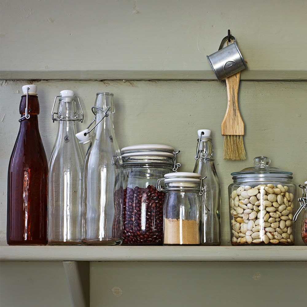 Glass bottle w. Lid 1/2 L