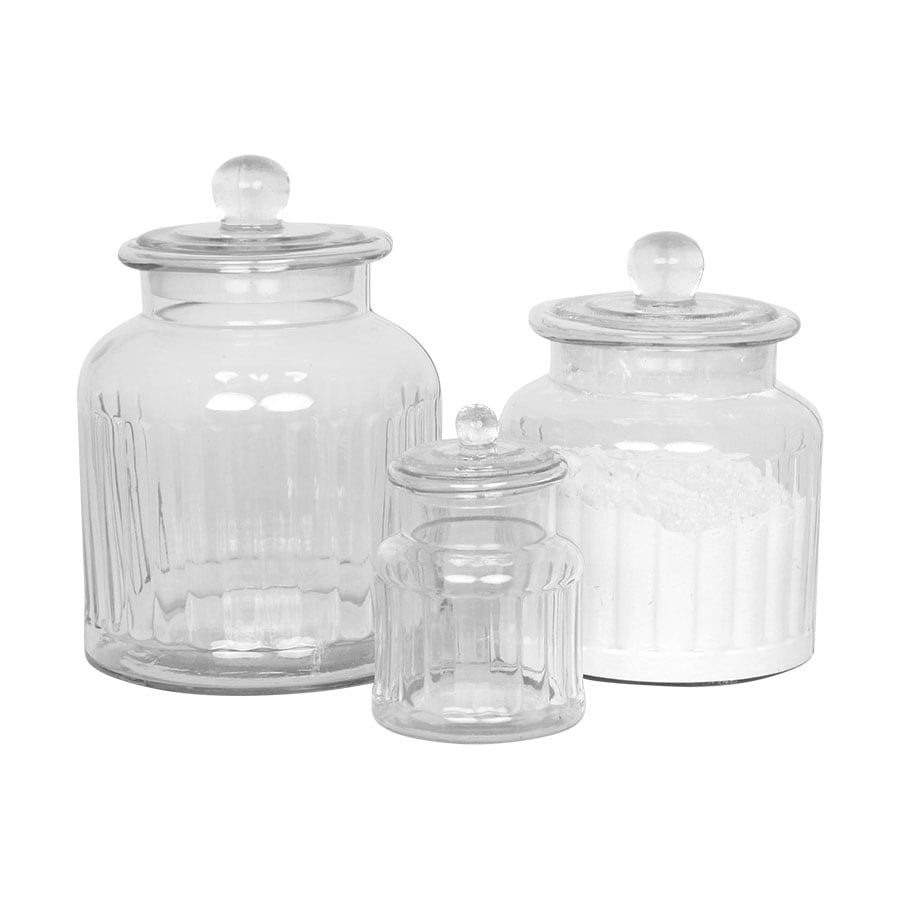 Glass Jar Gustav Ribbed Small