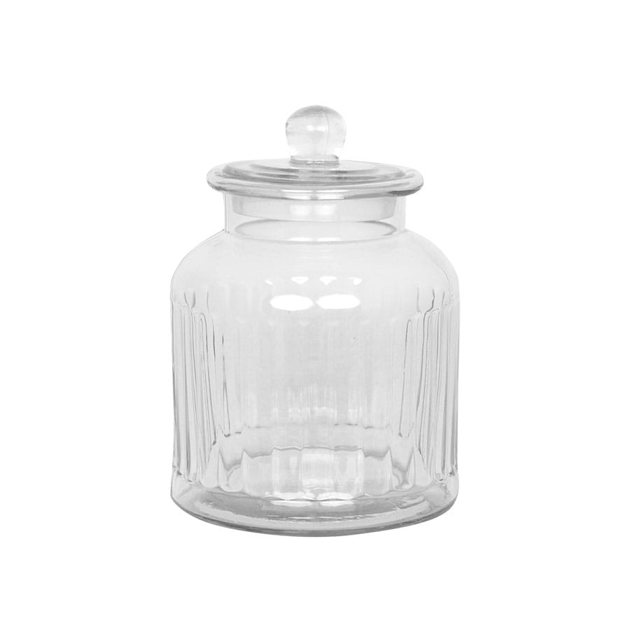 Glass Jar Gustav Ribbed Medium
