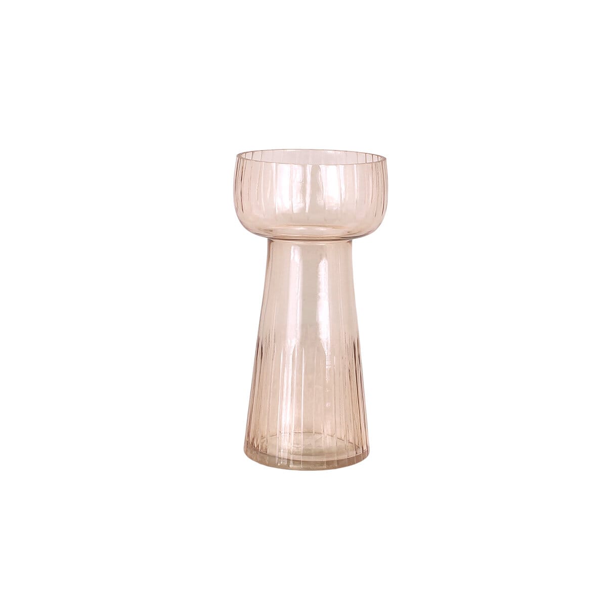 Hyacinth Vase Etched Stripe Small Ash Rose