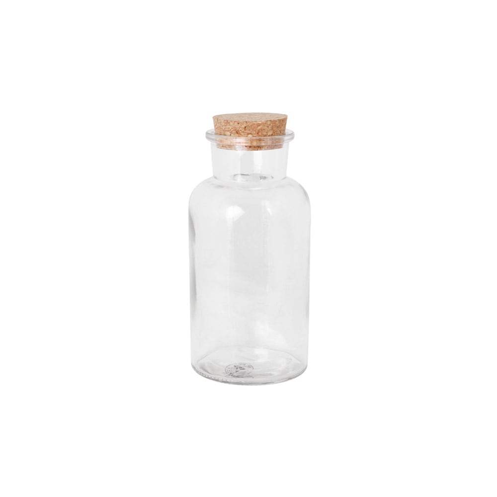 Glass Jar w. Cork Lid Small
