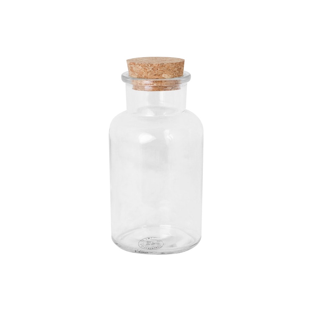 Glass Jar w. Cork Lid Medium