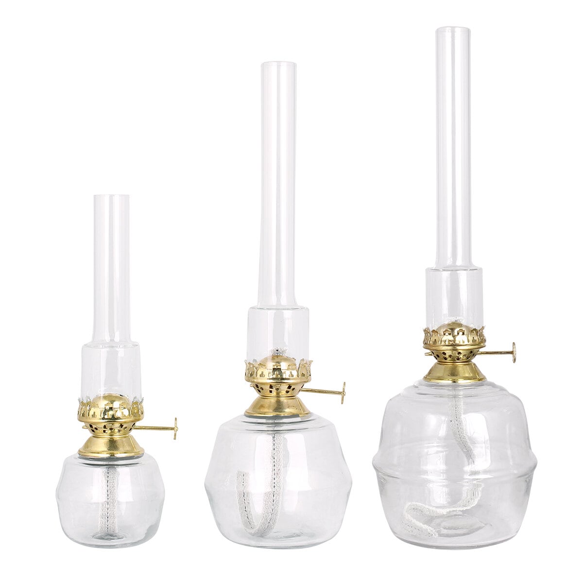 Kerosene Lamp Majken Clear Brass Large