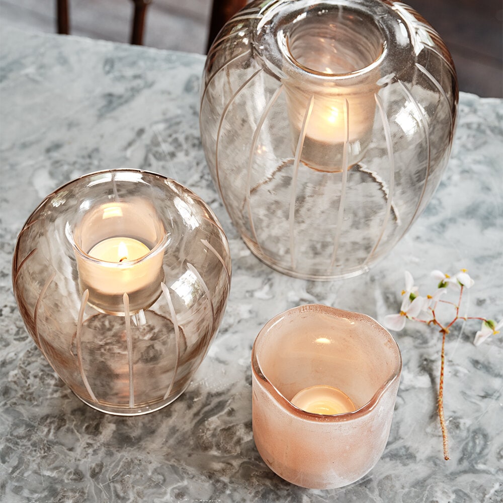 Tea Light Holder Ebba Ash Rose Small