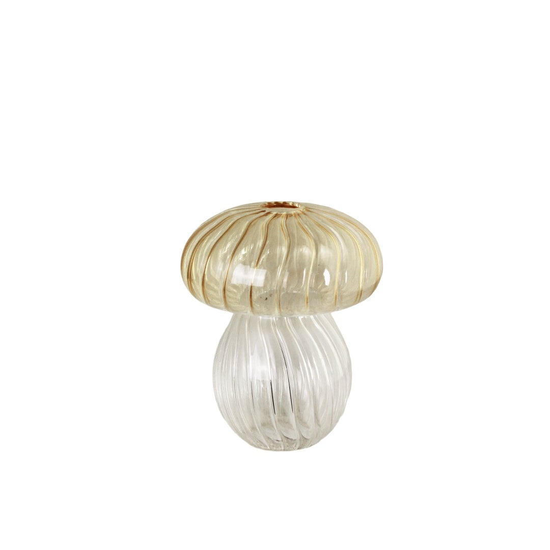 Decorative Vase Mushroom Yellow Low