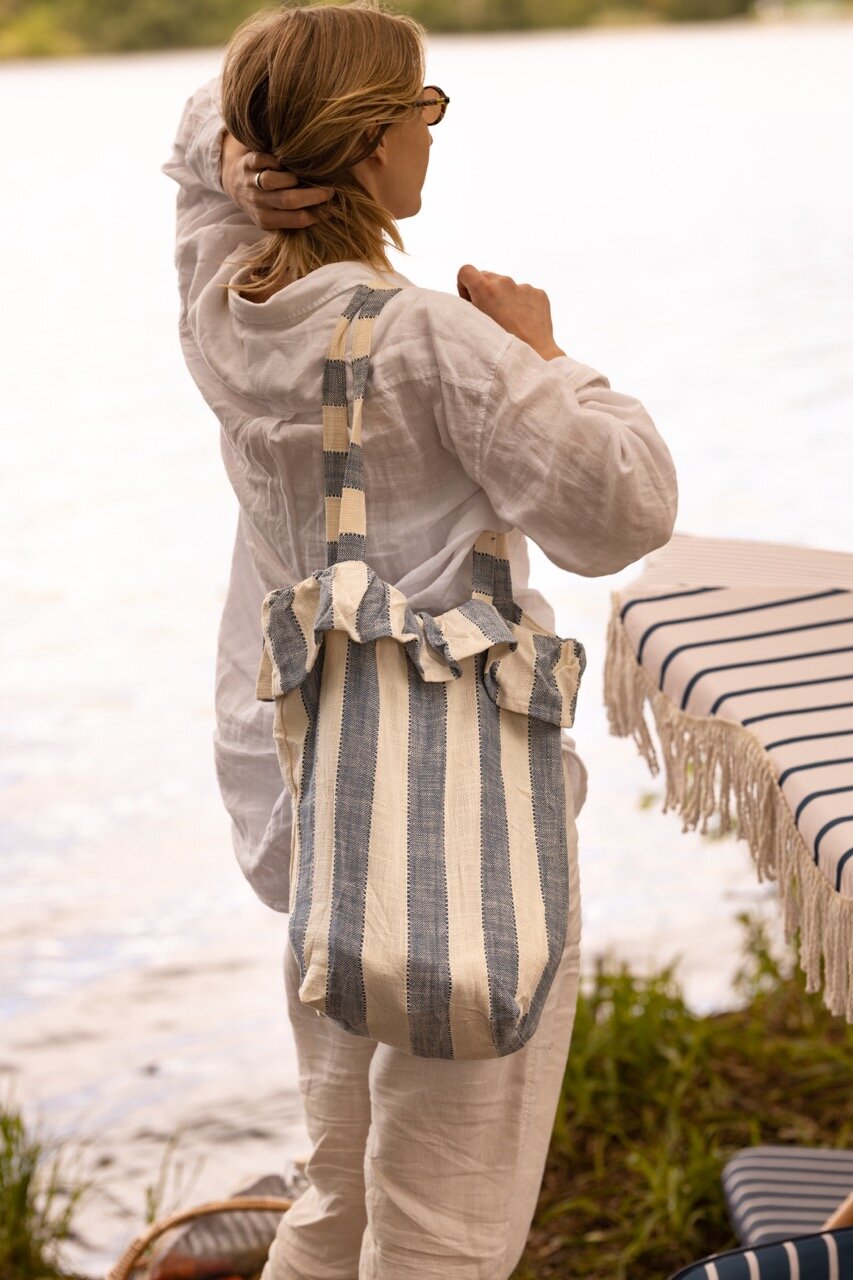 Tote Bag Ida Stripe Blue/White