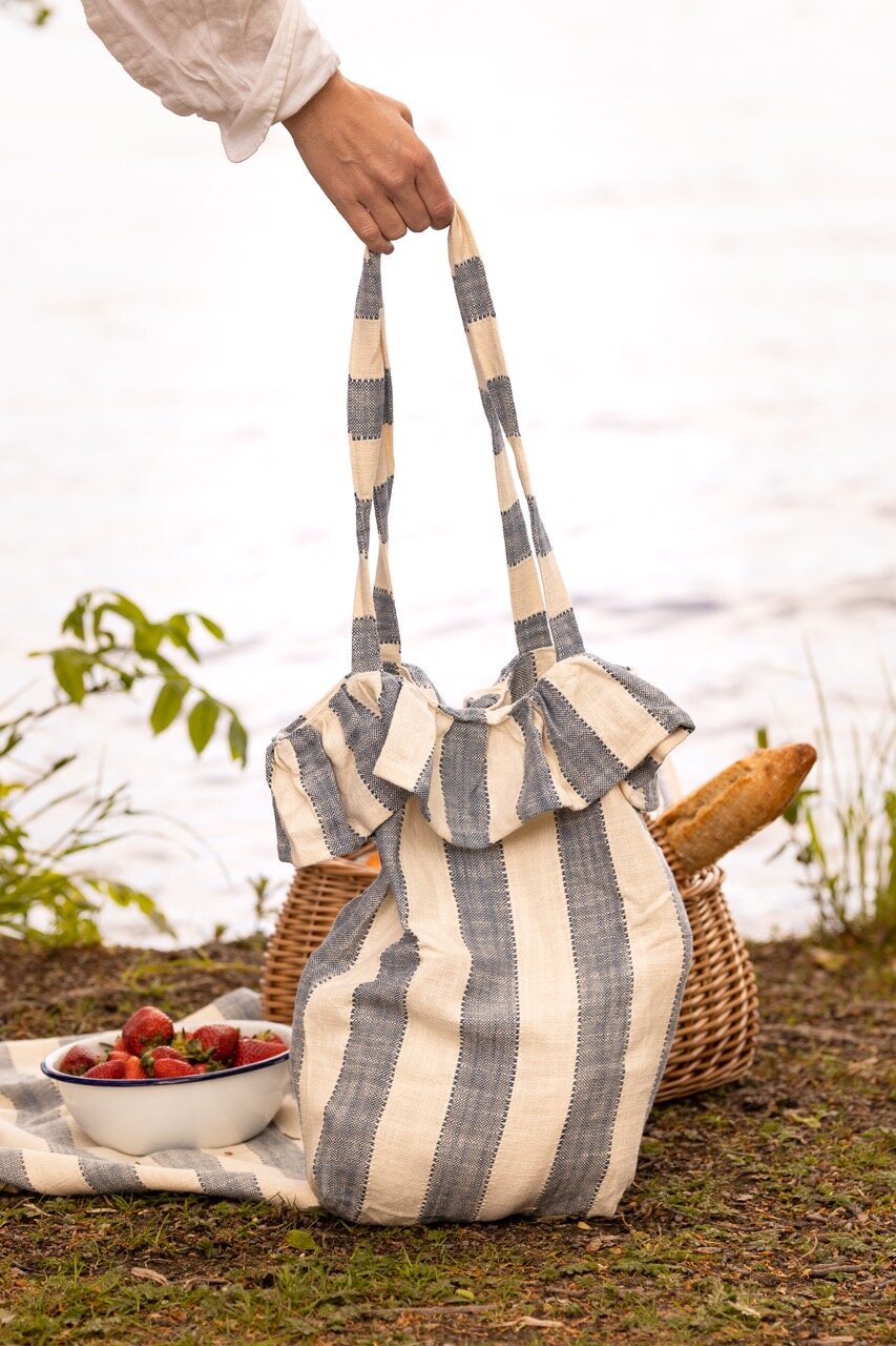Tote Bag Ida Stripe Blue/White
