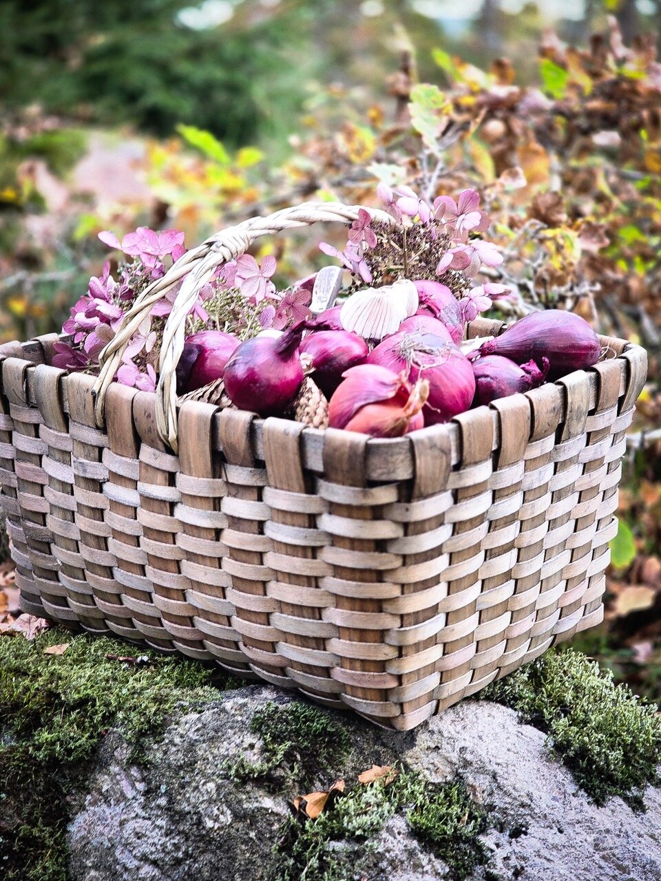 Wood Basket Kerstin w. Handle Grey Large