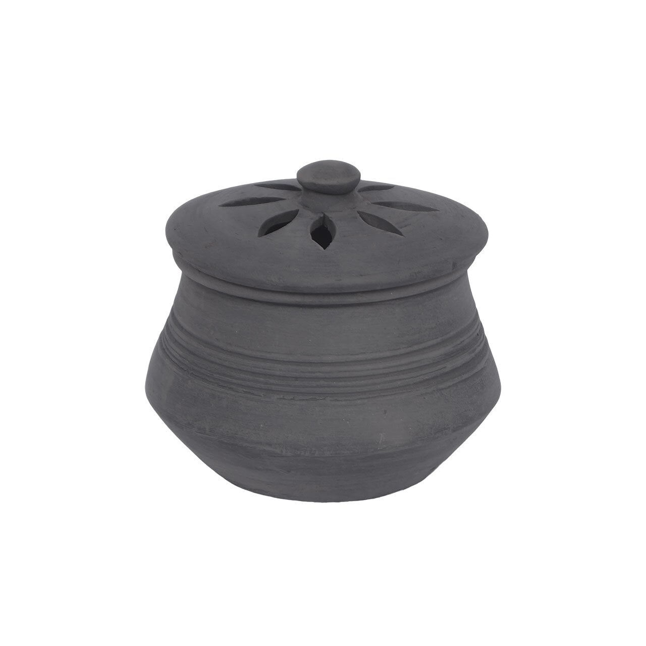 Garlic Jar Earthenware Black