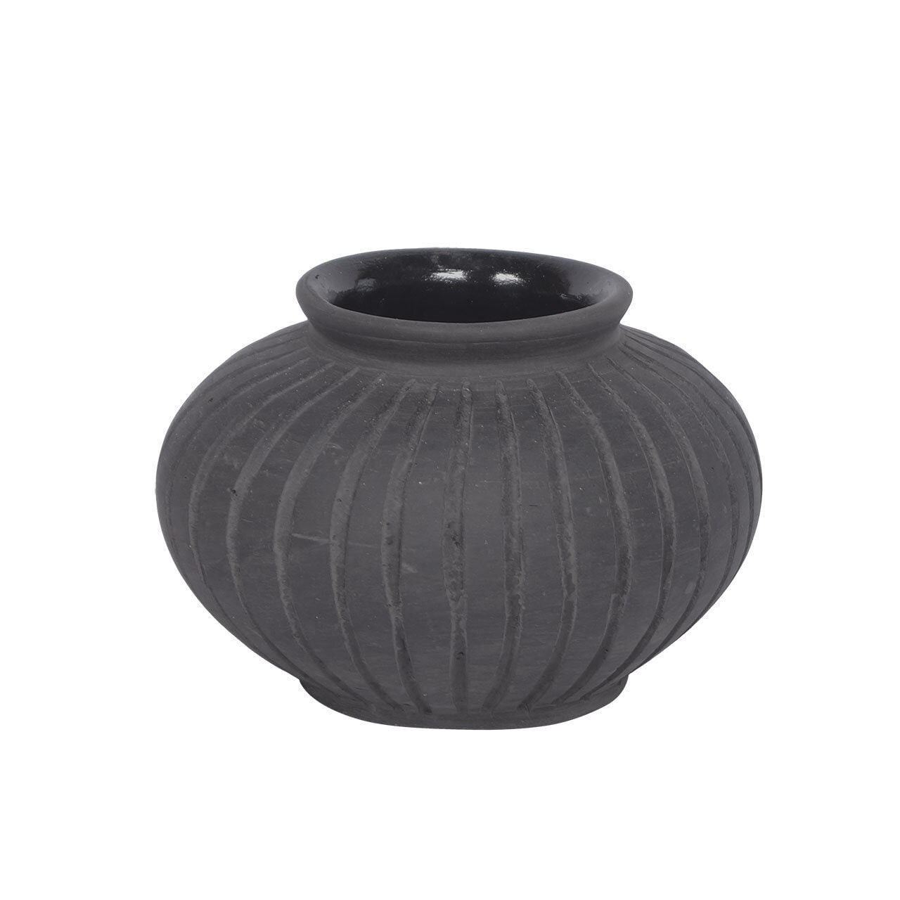 Vase Filipe Earthenware Black Small