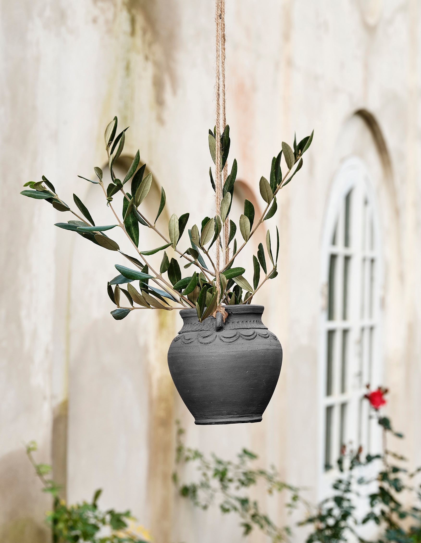 Hanging Planter Earthenware Black