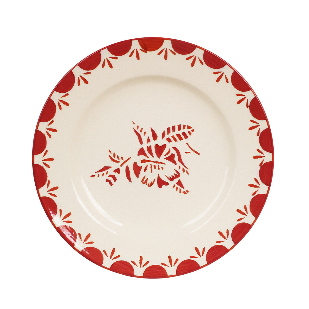 Small Plate Marion Flower Red