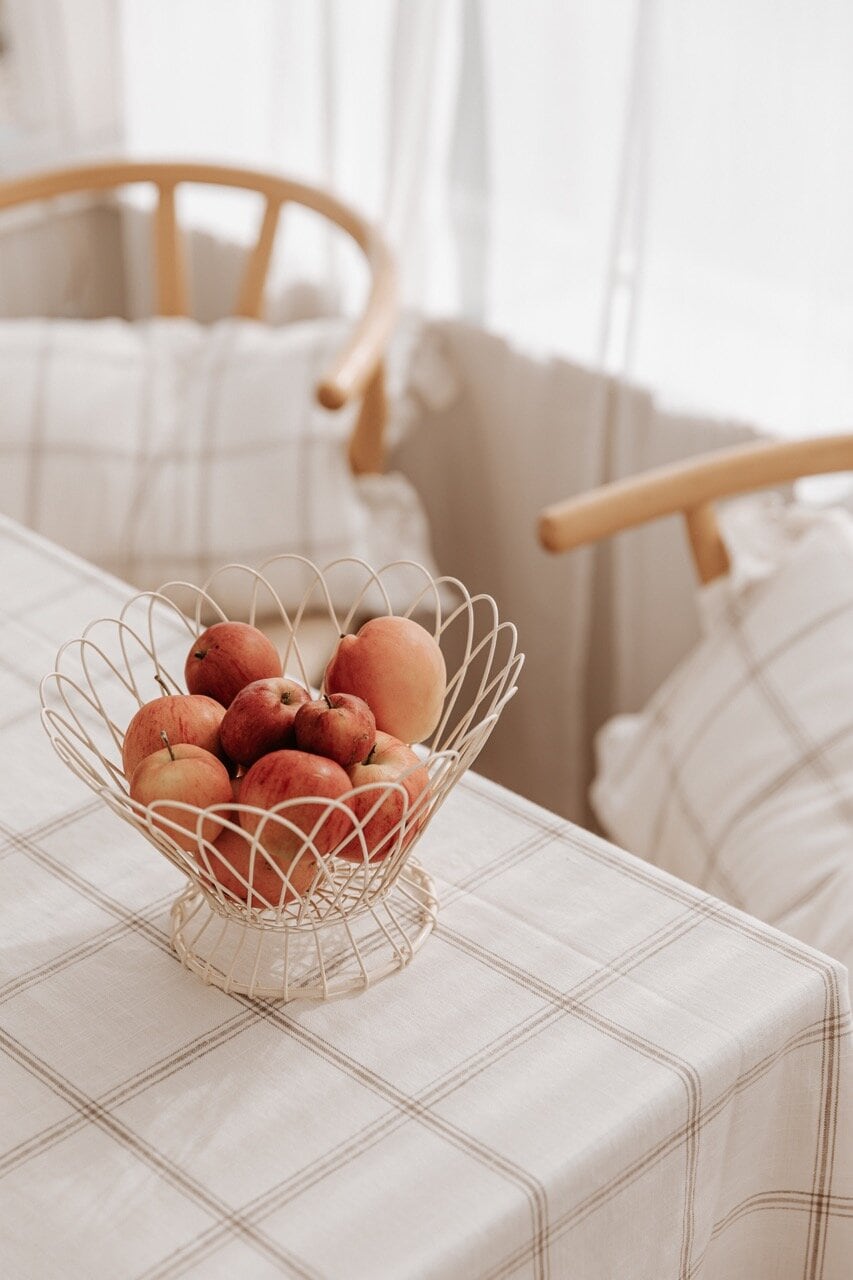 Wire Basket Bowl Off White