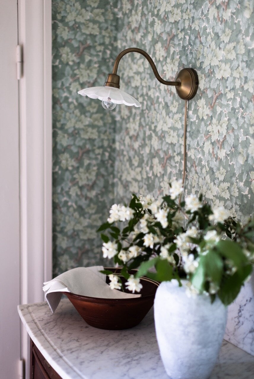 Wall Lamp Gustav White/Antique Brass