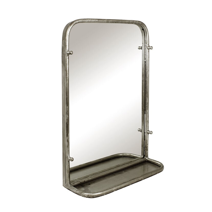 Mirror Karin w. Shelf Antique Silver Small