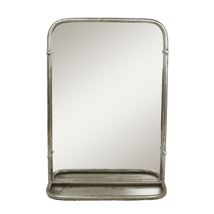 Spegel Karin m. Hylla Antik Silver Liten