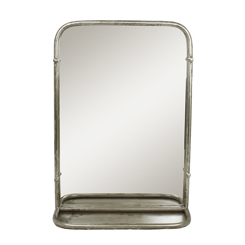 Mirror Karin w. Shelf Antique Silver Small