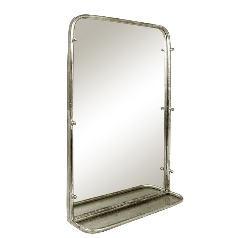 Mirror Karin w. Shelf Antique Silver Large