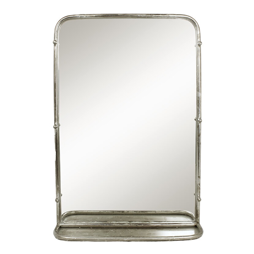 Mirror Karin w. Shelf Antique Silver Large