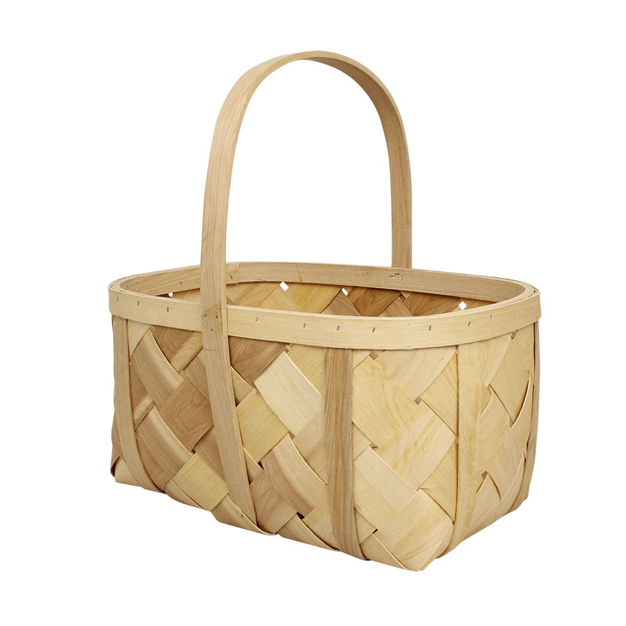 Wood Basket Oval S/2 Natural
