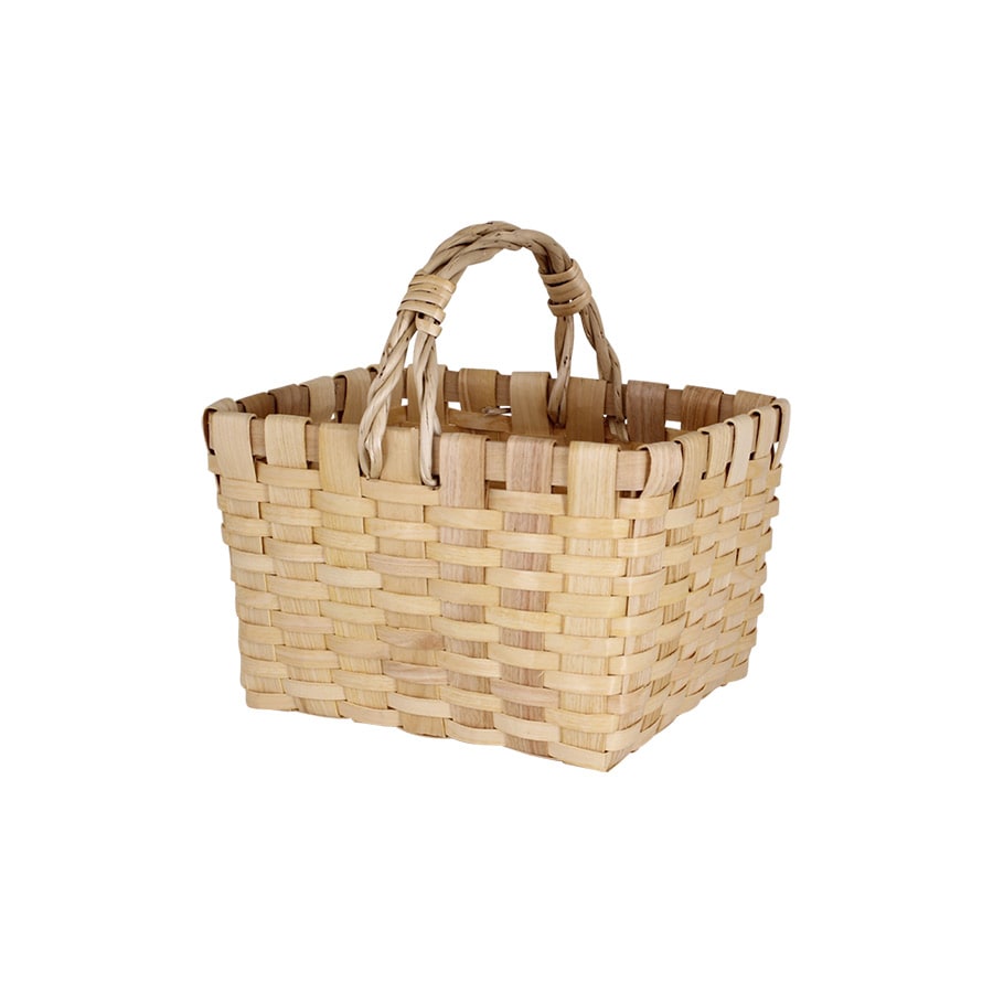 Wood Basket Kerstin w. Handle Nature Small