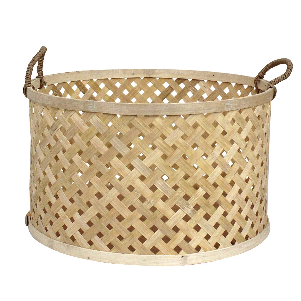 Round Basket w. Handle Ida S 3 Nature Str mshaga