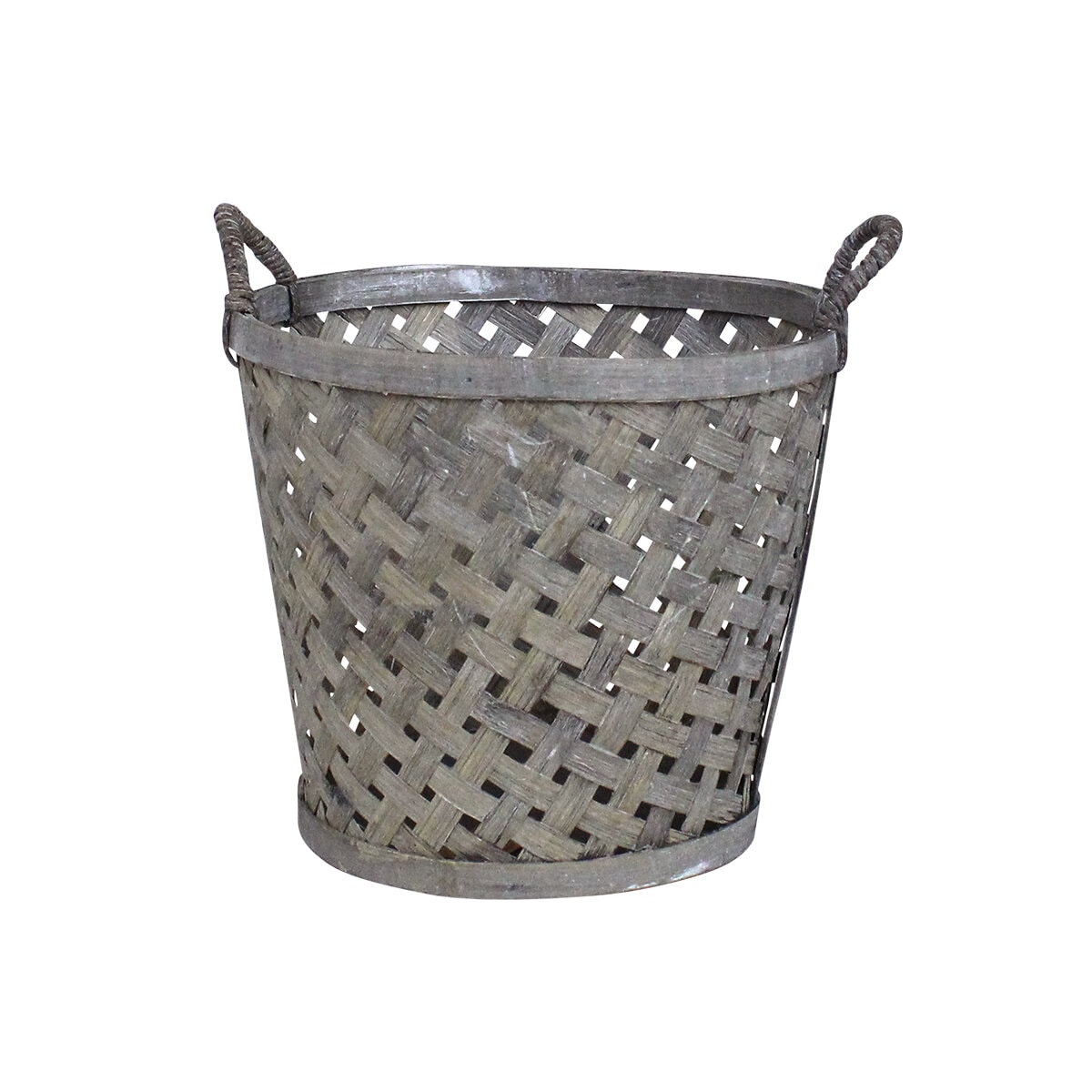 Coned Basket w. Handle Ida Small Grey