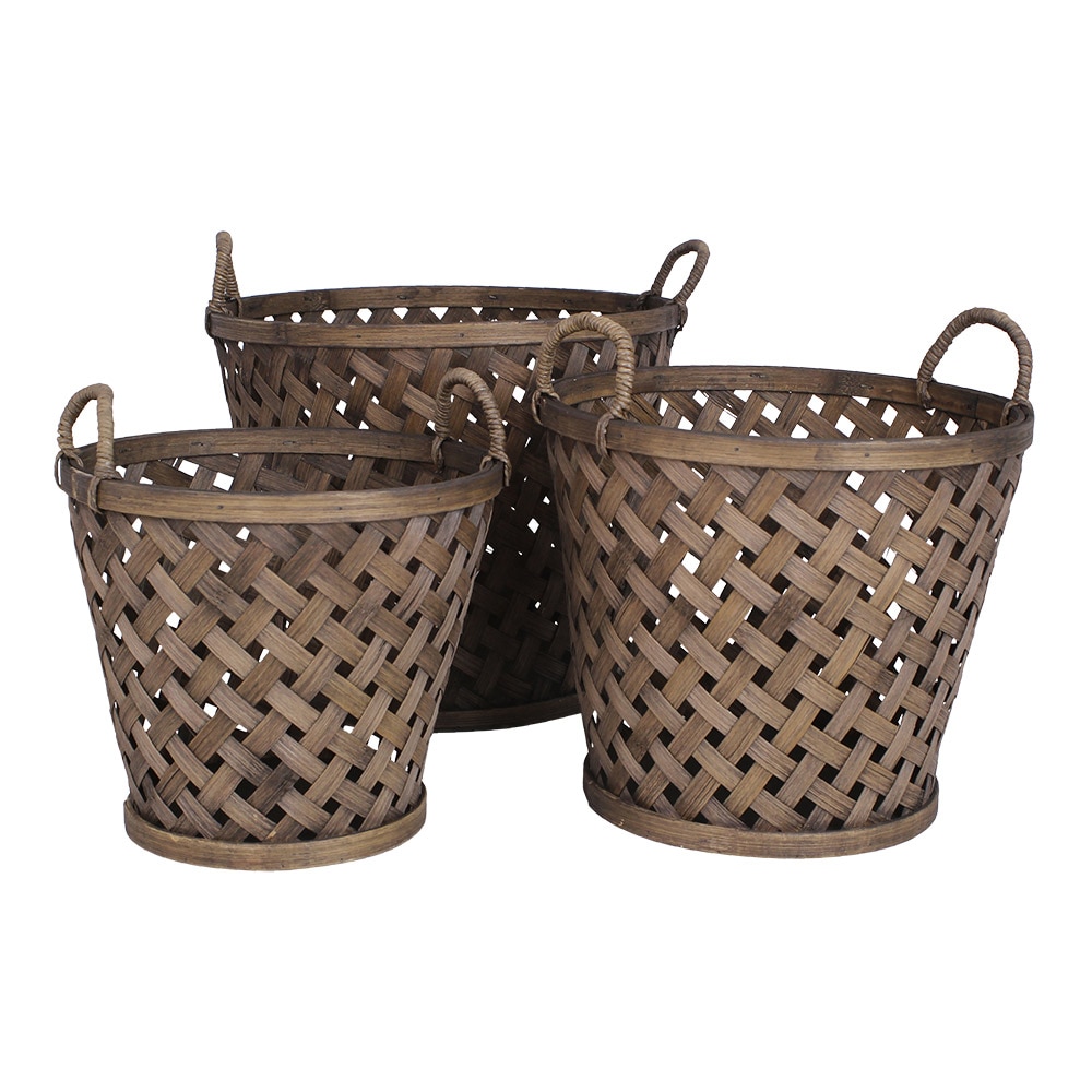 Coned Basket w. Handle Ida Medium Brown