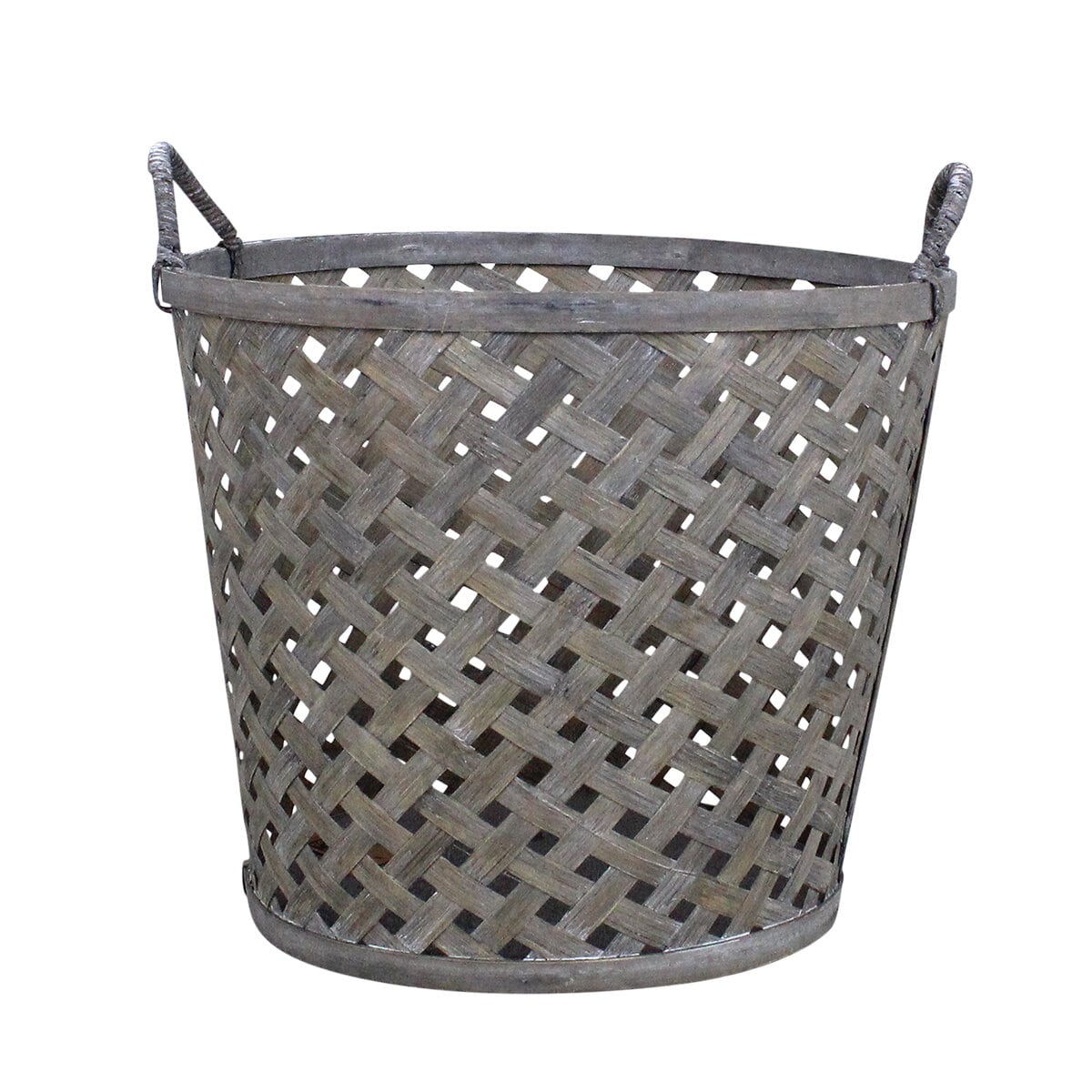 Coned Basket w. Handle Ida Large Grey