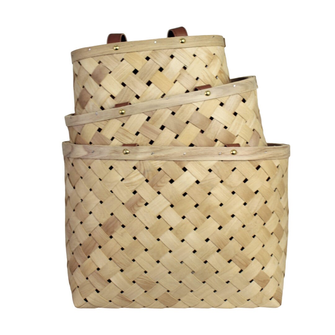 Wooden Basket Monica S/3 Natural