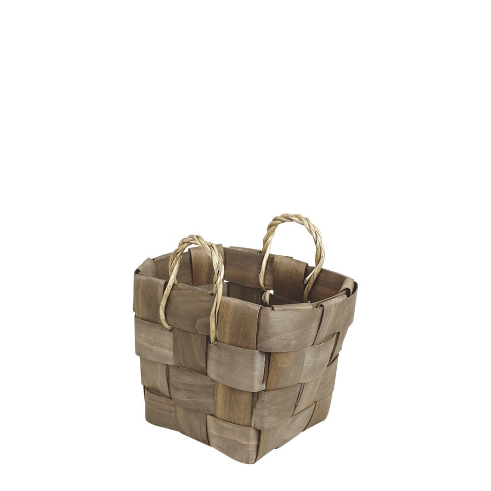 Wooden Basket Marita S/3 Grey