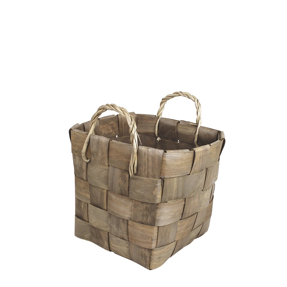 Wooden Basket Marita S/3 Grey