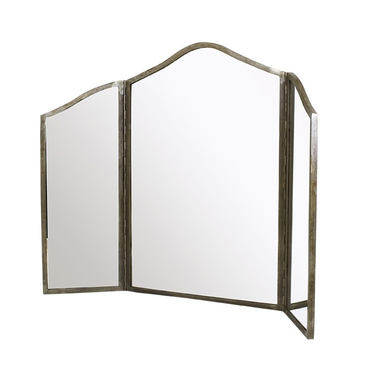 Tri-fold Mirror Karin Antique Silver