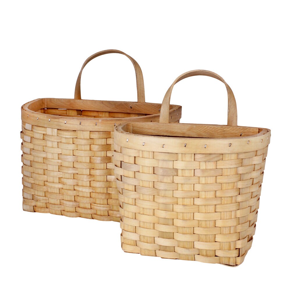 Wood Wall Basket Evy Nature S/2