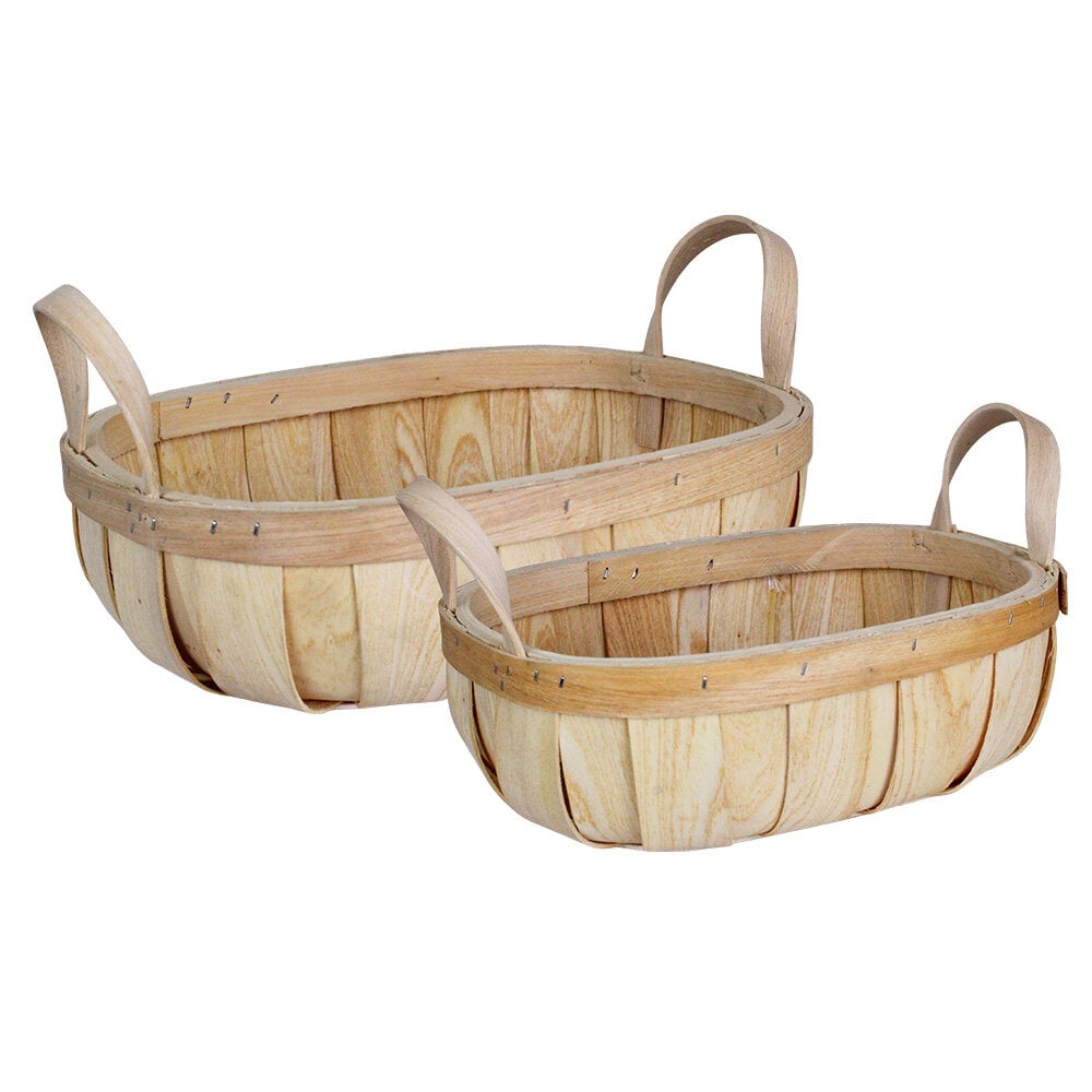 Wood Basket Vanja Nature S/2