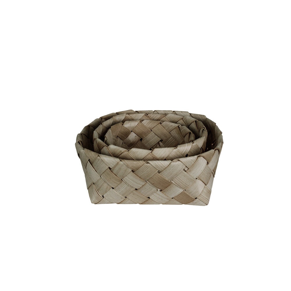 Wood Basket Märta Grey S/3