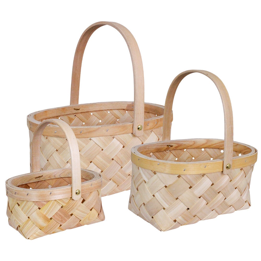 Wood Basket Ylva Nature S/3