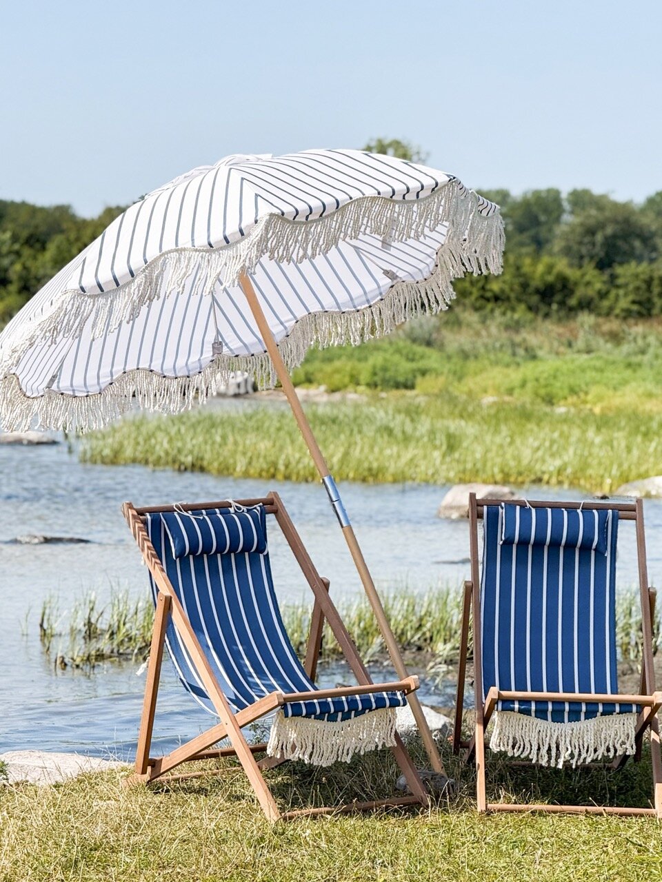 Deck Chair August Stripe Blue/White
