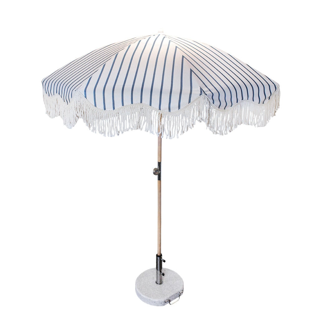 Parasoll August Rand Offwhite/Blå