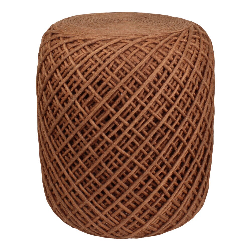 Seat Pouf Wool Yarn Rust