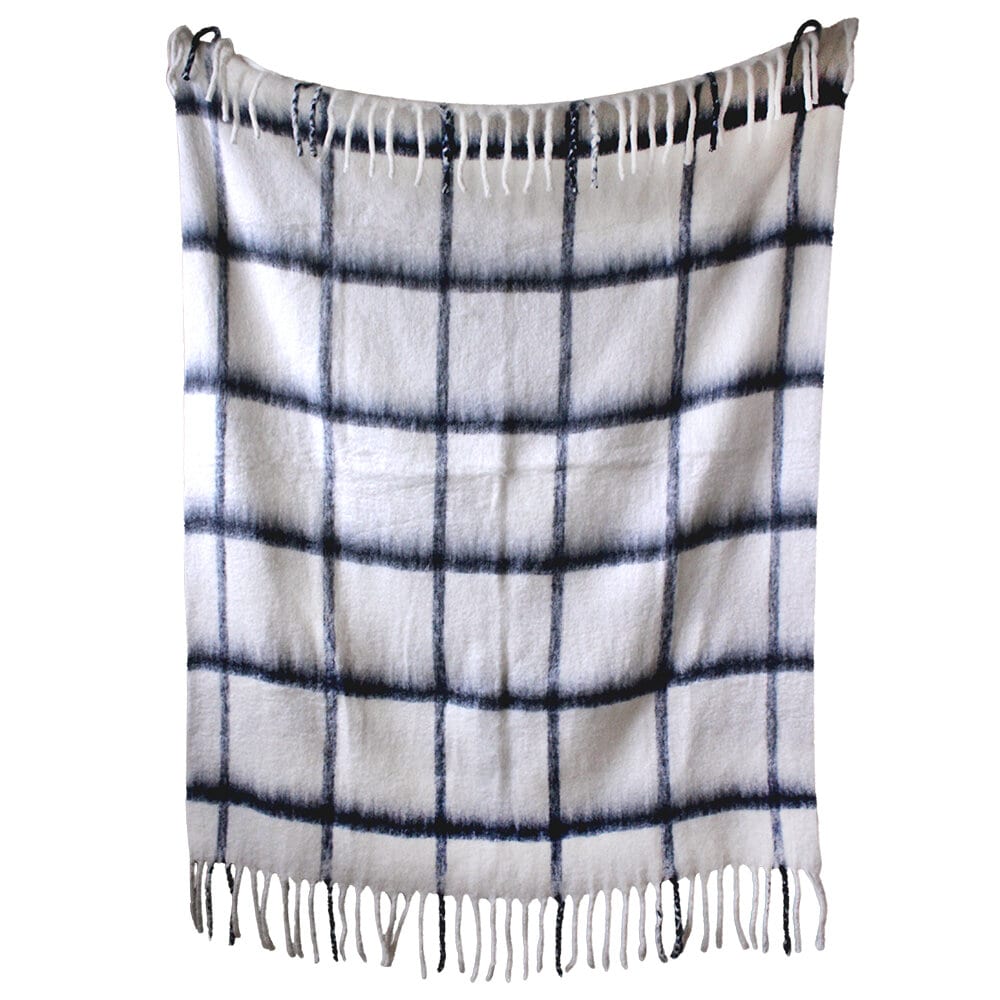 Wool Plaid Viola Dark Blue/White