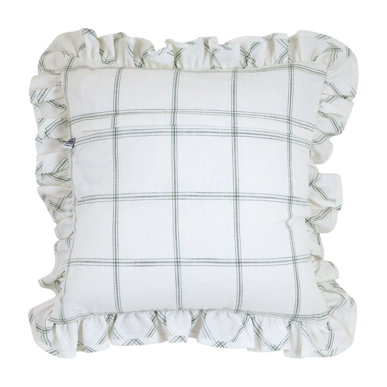 Cushion Cover Alma 45 x 45 cm White/Green