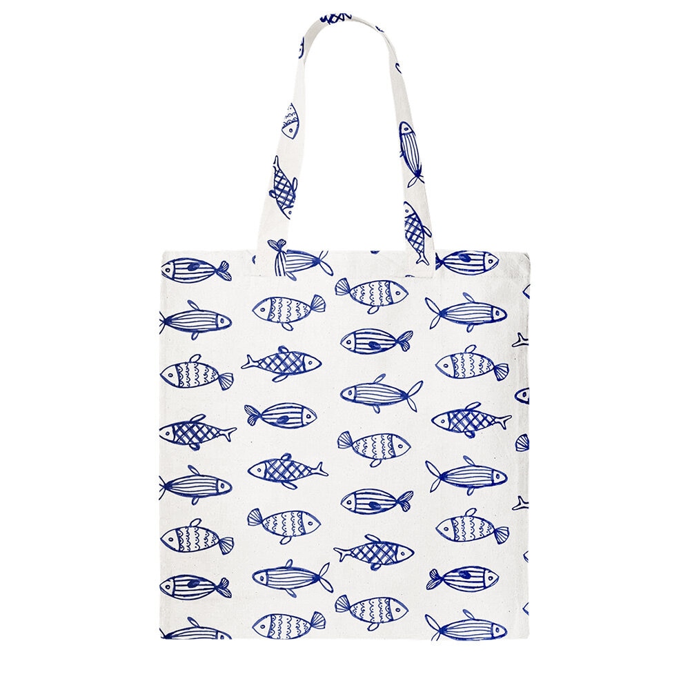 Tote Bag Fiskevik Blue/White