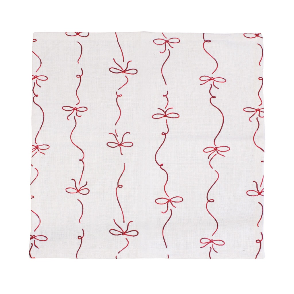 Napkin Bow White/Red