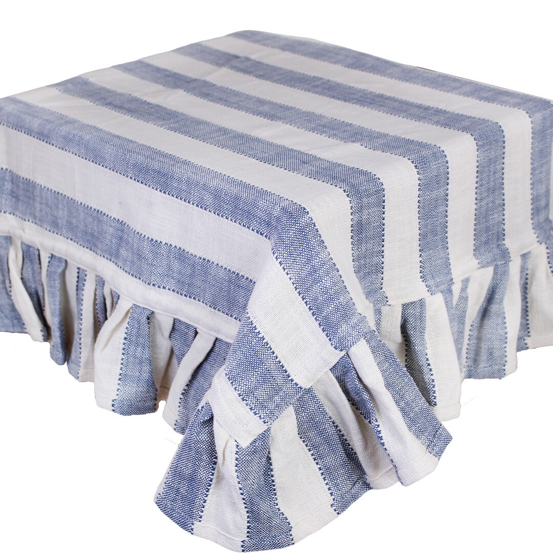 Table Cloth Ida Stripe Blue/White