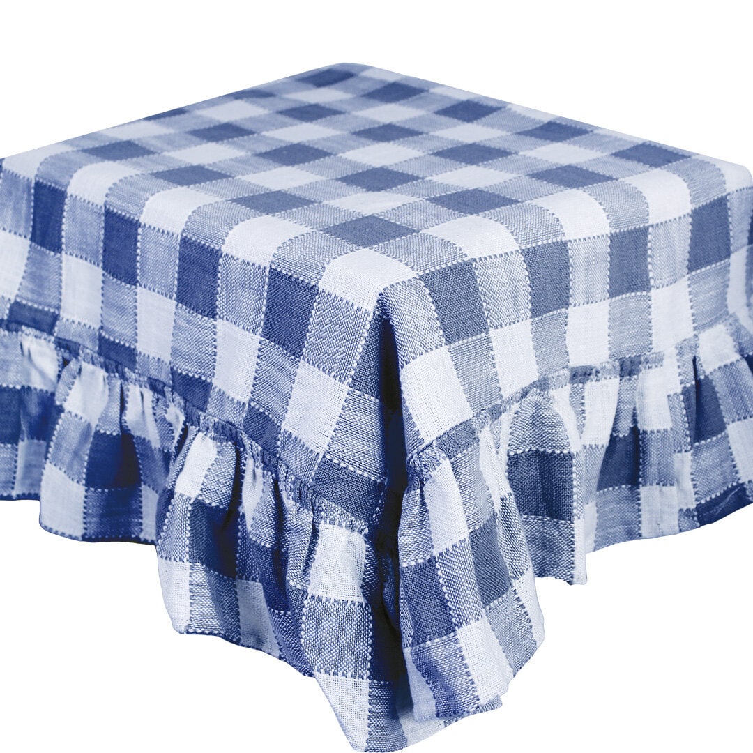 Table Cloth Ida Check Blue/White