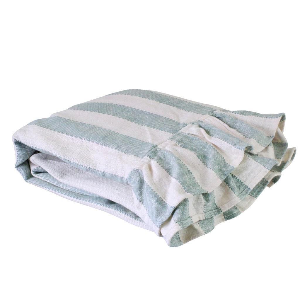 Table Cloth Ida Stripe Green/White