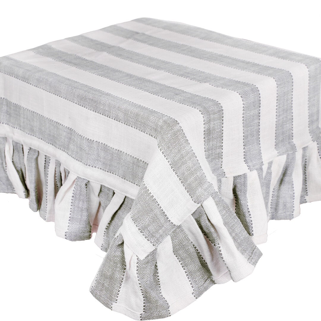 Table Cloth Ida Stripe Beige/White